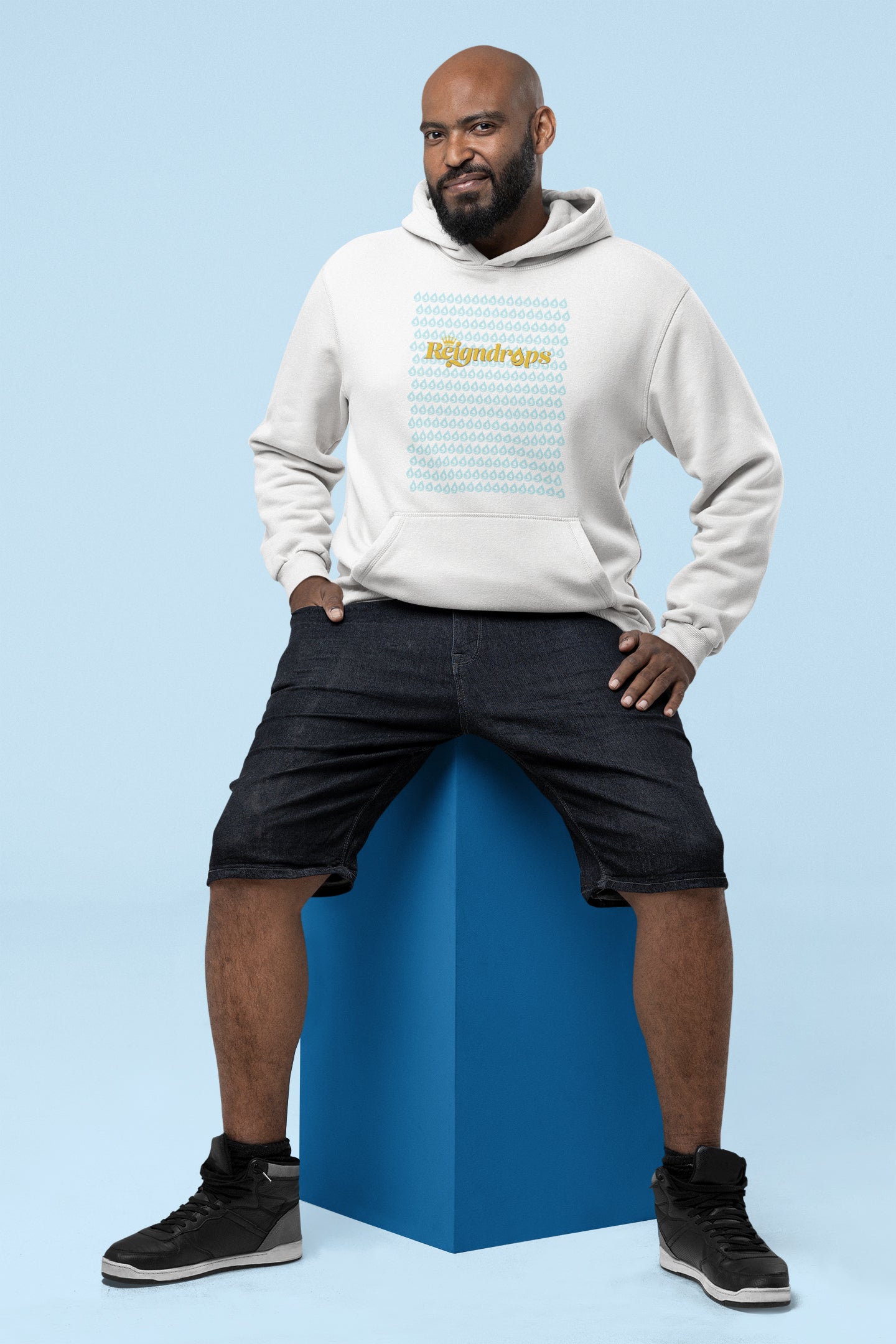 Reigndrops Unisex White Hoodie