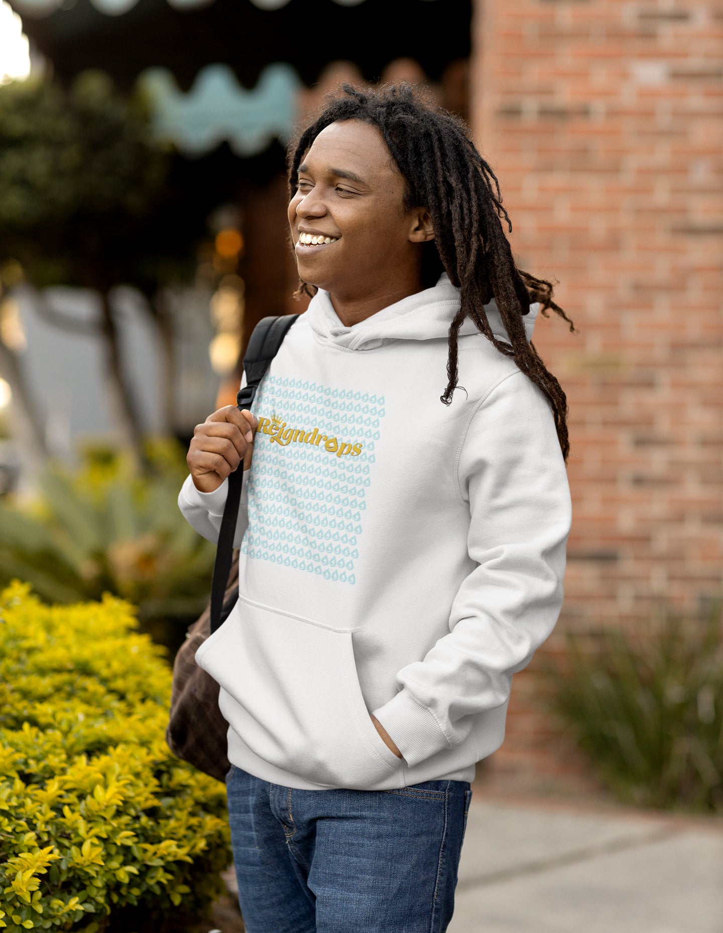 Reigndrops Unisex White Hoodie