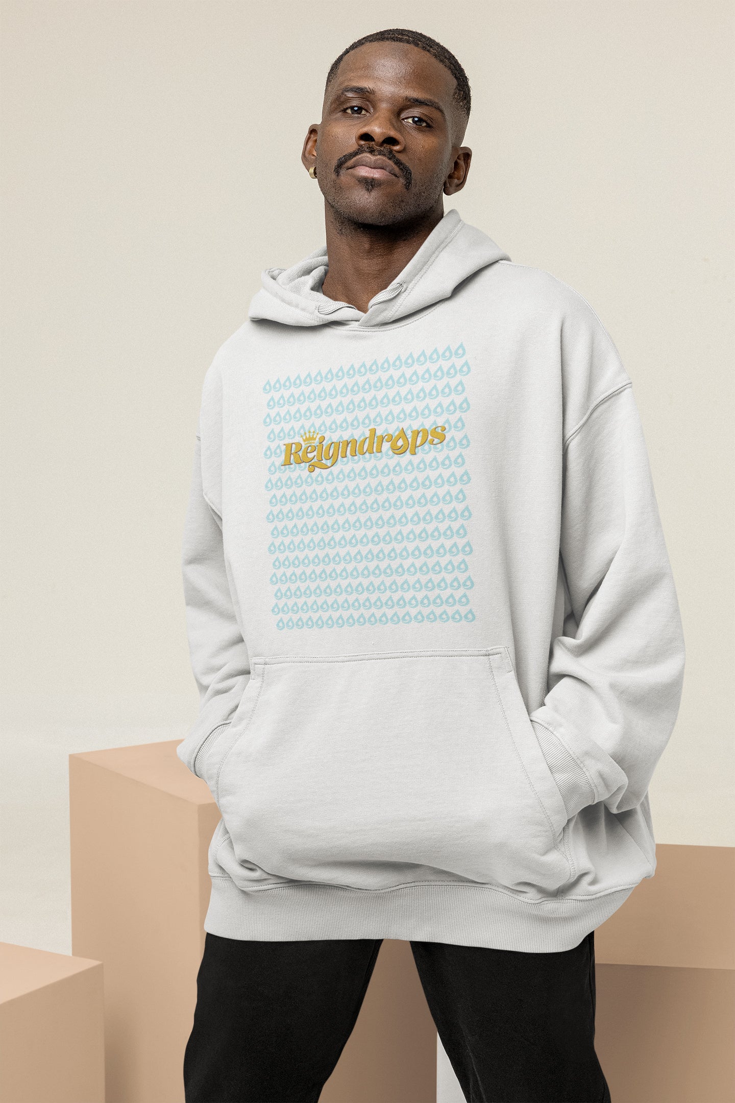 Reigndrops Unisex White Hoodie
