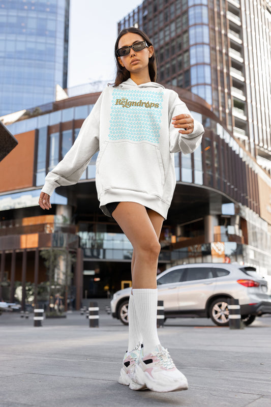 Reigndrops Unisex White Hoodie